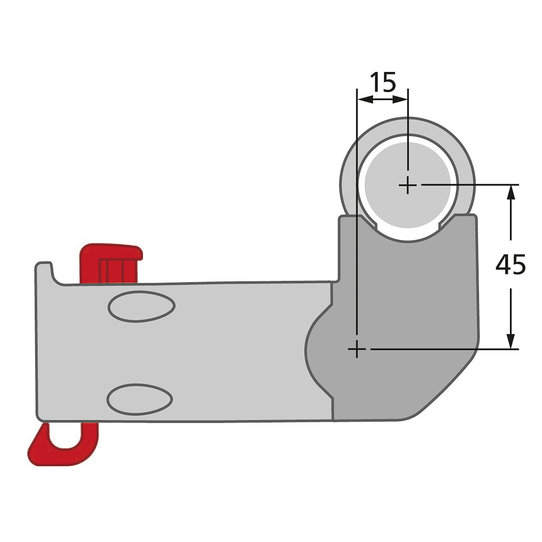 Distance Set E 90°, Allows installing the Handlebar Adapter E below the handlebar