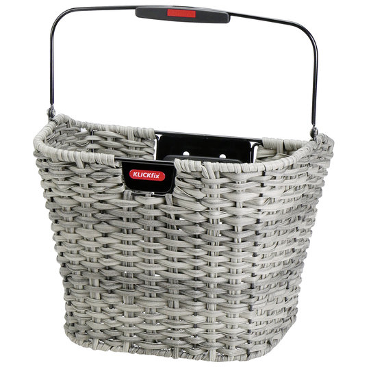 Structura, plaited handlebar basket with hight adjustable adapterplate