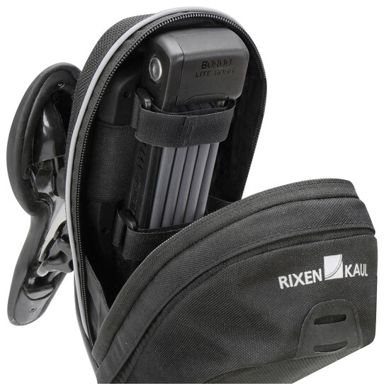 Bikepack Sport Expandable, Compact saddlebag with expandable volume including fixation for folding locks