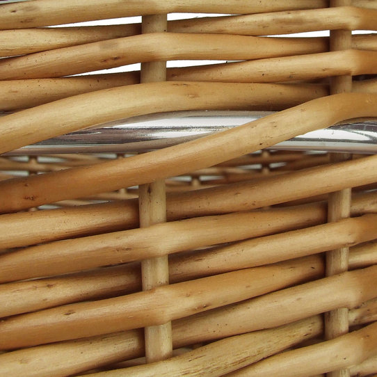 Weidenkorb Mini, kleiner geflochtener Lenkerkorb mit Stahlbügel für Lenkeradapter, Naturweide