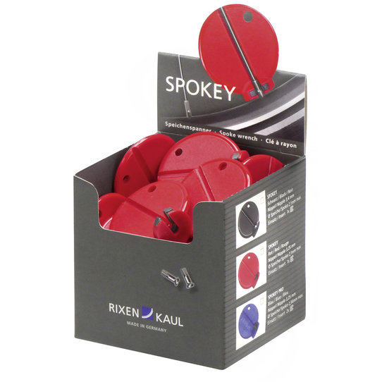 SPOKEY 3,25 mm / Ø 2,1 mm, spoke nipple wrench red, with a precise insert, 25 pcs packed
