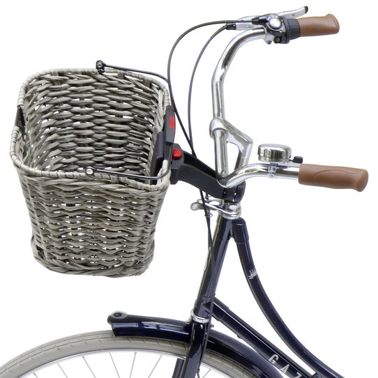 Structura, plaited handlebar basket with hight adjustable adapterplate